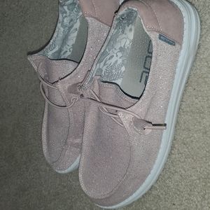 Pink hey dude shoes